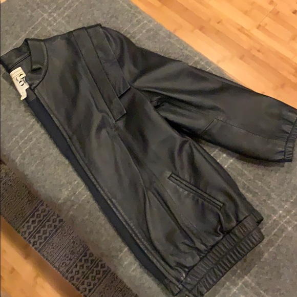 LOEFFLER RANDALL NAVY LEATHER BOMBER JACKET SZ 8 - Picture 11 of 12